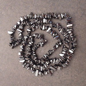 Dramatic Hematite Chip Artisan Necklace